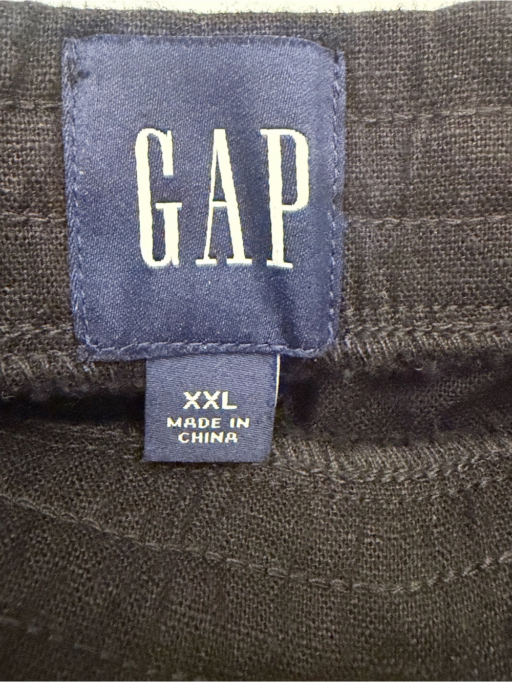 GAP Women XXL Black Linen Blend Wide Leg Pull On Drawstring Stretch Waist Pants - Picture 8 of 10